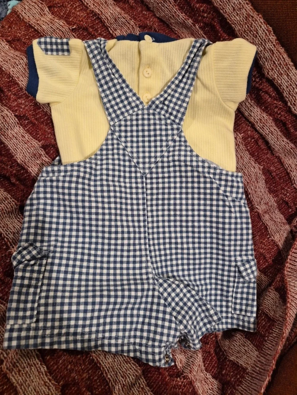 Vintage Disney Pooh 100 Acre Collection Baby Boy Shortalls & Bodysuit Set